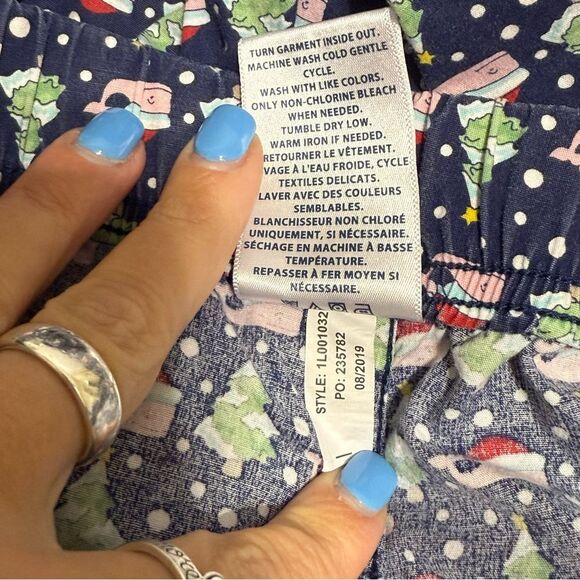 Vineyard Vines Logo Men Deep Bay Blue Whale Xmas Tree Print Lounge Pants M - Picture 12 of 13